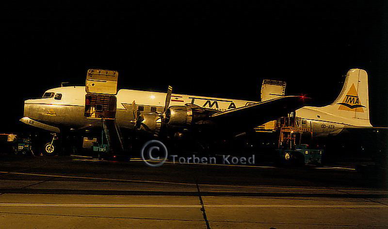 Trans Mediterranean Airways Douglas DC-6A/B OD-AER c/n 44687 at Kastrup Airport