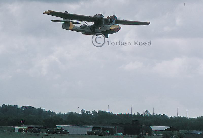 Royal Danish Air Force Consolidated PBY-6A Catalina L-866 c/n 2063 ex USN 63993, on its way to RAF Museum, at RDAF Vaerloese