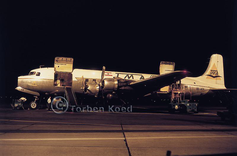 Trans Mediterranean Airways Douglas DC-6A/B OD-AER c/n 44687 at Kastrup Airport
